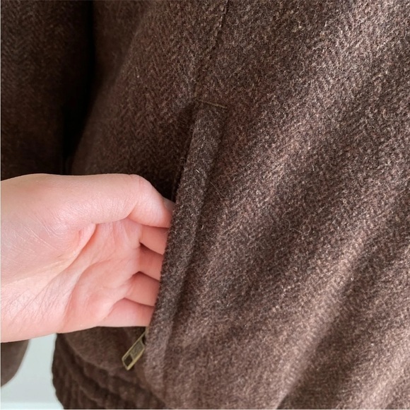 B by Burton Womens Brown Wool Blend 1/2 Zip Pullover Heavy Hooded Sz M - Picture 7 of 12